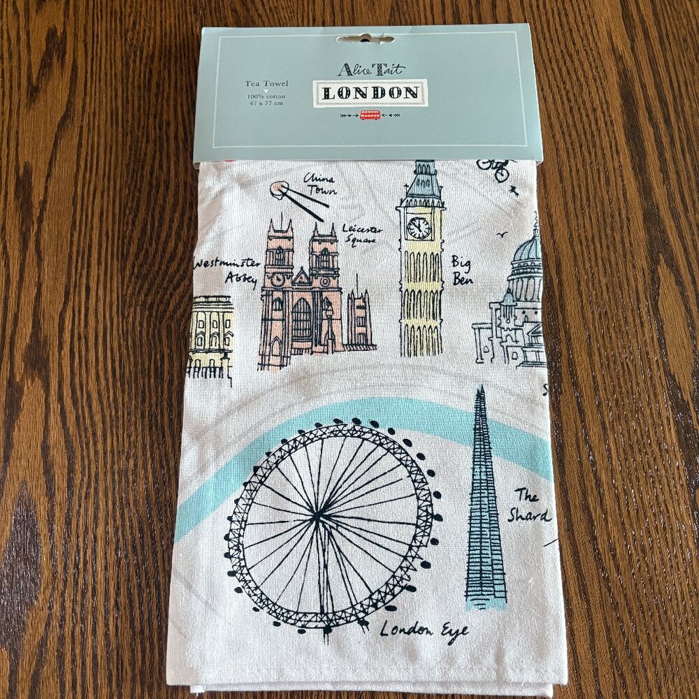 Alice Tait London Map Tea Towel, NWT